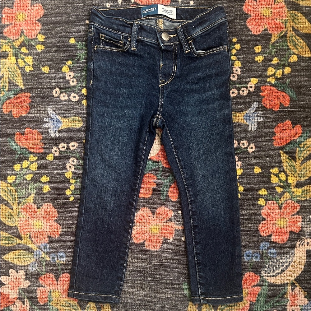 Like New: Old Navy Toddler High-Waisted Rockstar Stretch Jeggings, Size 3T